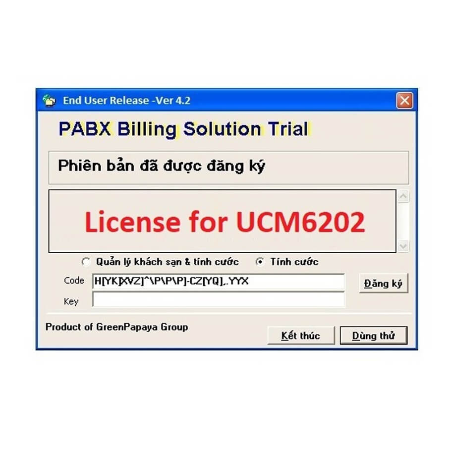 Phần mềm tính cước tổng đài UCM6202/6204/6208/Tính cước Yeastar